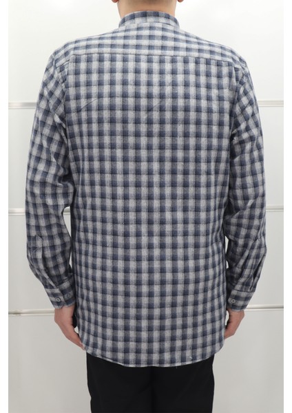 Fistan Store Erkek Ekose Klasik Kesim Rahat Kalıp Tek Cepli Kışlık Kaşmir Gömlek modelleri