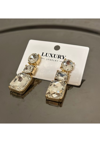 Taşlı Gold Davet Küpe fiyatları