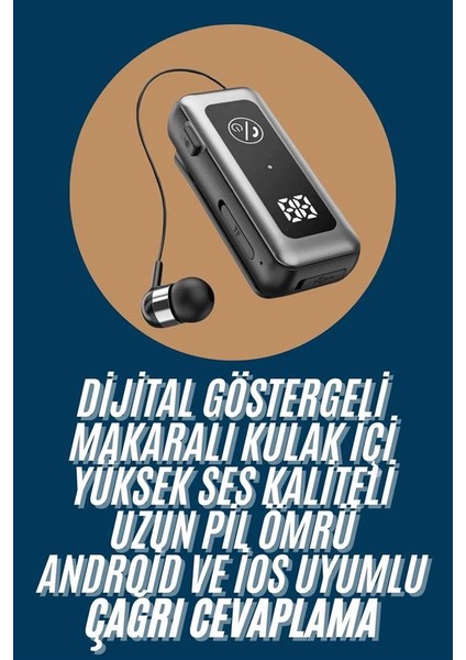 Bfs Makaralı Kulaklık Sd Kart Girişli Dijital Göstergeli Kablolu Bluetooth Kulaklık