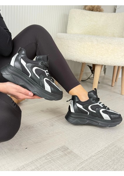 Mtxdpn Cata Siyah Cilt Beyaz Detaylı Spor Ayakkabı (Numara: 36) fiyatları