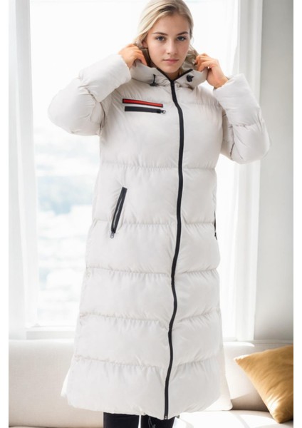 Z9756 Dewberry Bayan Şişme Kaban-Bej