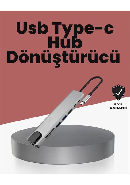 Bfs Alüminyum Gövdeli Type‑c HDMI & Ethernet Adaptör – Tak & Çalıştır