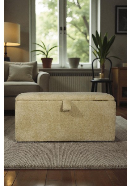 Dikdörtgen Sandıklı Puf – Yumuşacık Doku Teddy Kumaş Makyaj Masa Pufu Bench modelleri