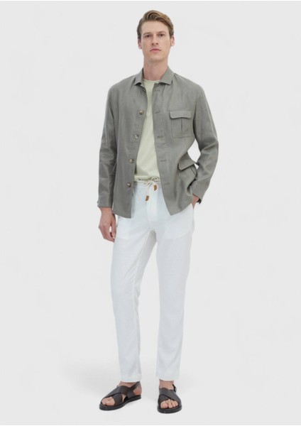 Haki Düz Casual Fit Pamuk Karışımlı Ceket fiyatları