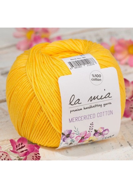La Mia Mercerized Cotton Hardal Sarısı El Örgü İpi - 181 - 33583