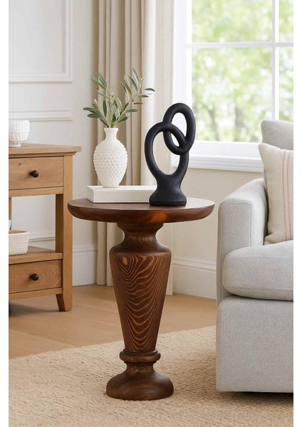 Modern Masif Ahşap Mantar Sehpa – Meşe Renk Tekli Yan Sehpa fiyatları