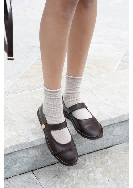 Kadın Loafer Bantlı Cırt Cırtlı Günlük Ayakkabı Vorpe Kahve fiyatları