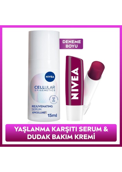 Cellular Epigenetics Rejuvenating Yaşlanma Karşıtı Cilt Serumu 15ML ve Böğürtlen Renkli Dudak Kremi