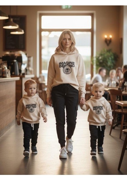 Erkek Çocuk Ayıcık Desenli Kapüşonlu Eşofman Takım