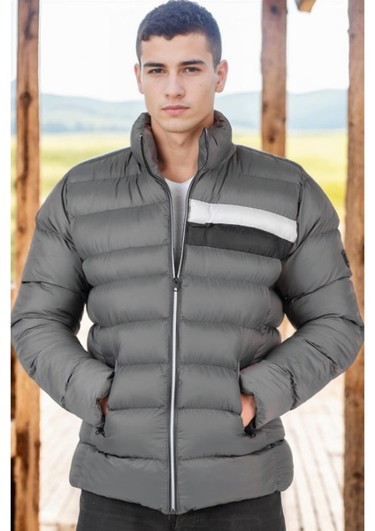 M8650 Dewberry Erkek Puffer Mont-Açık Antrasit