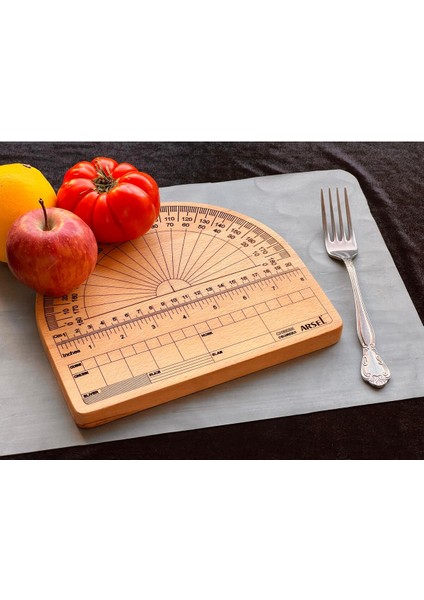 Geometrik Iroko Ağacı Sunum Tepsisi, Doğal Ahşap Servis Tepsisi Cetvel Desenli Yarım Ay fiyatları