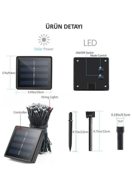 Solar 100 Ledli 12 Metre Bahçe Aydınlatma fırsatları