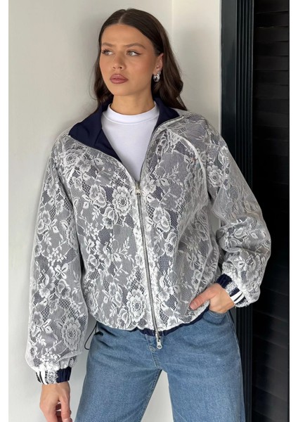 Çift Taraflı Giyilebilir Dantel Detaylı Tarz Mont P-00019081 fırsatları