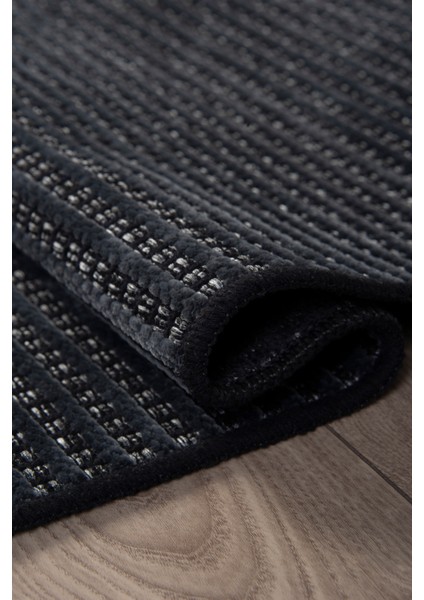 Antrasit Siyah Şönil Dokuma Kilim Halı – Hasır Desenli, Yıkanabilir, Kaymaz Taban – Salon, Oturma ve Çocuk Odası Yolluk Halısı fiyatları