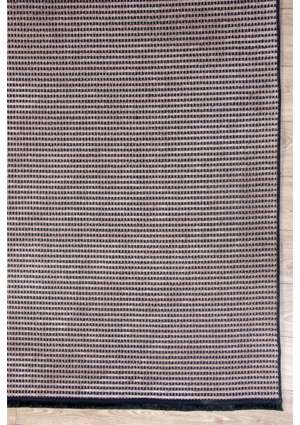 Bej Siyah Şönil Dokuma Kilim Halı – Hasır Desenli, Yıkanabilir, Kaymaz Taban – Salon, Oturma ve Çocuk Odası Yolluk Halısı indirimleri