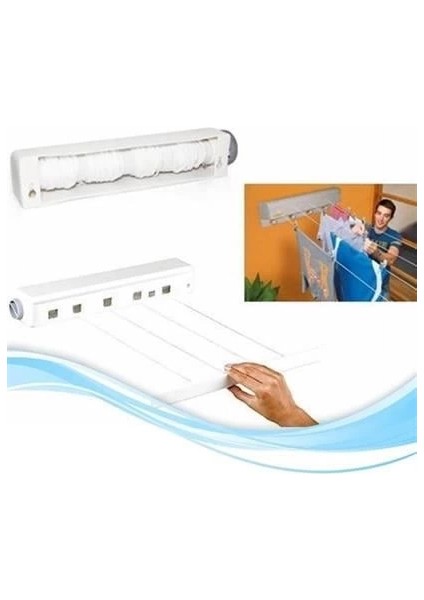 Pratik Çamaşır Kurutma Portatif Yeni Nesil Çek As Kolay Askılık 4 Ipli Çamaşır Askılığı