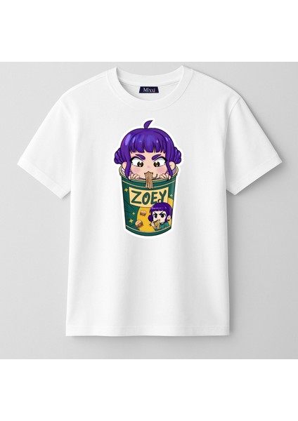 Kpop Demon Hunters Huntrix Zoey Kısa Kollu Baskılı Kız Çocuk Tişört (4-13 Yaş)