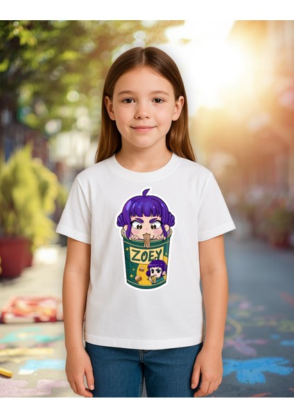 Kpop Demon Hunters Huntrix Zoey Kısa Kollu Baskılı Kız Çocuk Tişört (4-13 Yaş) fiyatları