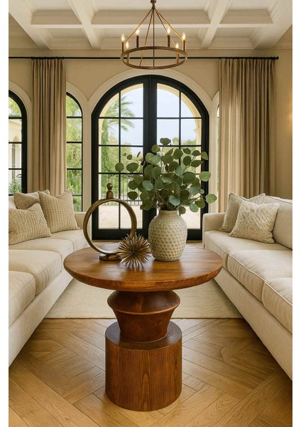 El Işçiliği Masif Meşe Renk Mantar Sehpa – Tekli Doğal Ahşap Tasarım modelleri