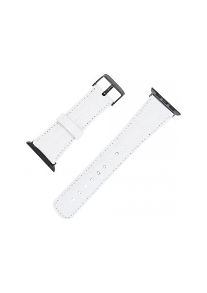 Apple Watch Uyumlu Deri Kordon 42-44-45MM F3 Beyaz fırsatları