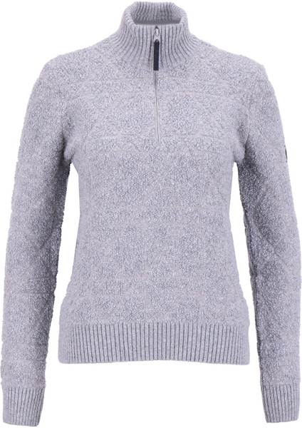 D5WL-KZK3558 Gri Bisiklet Yaka Relaxed Örgü Desenli Kadın Kazak