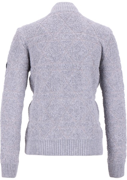 D5WL-KZK3558 Gri Bisiklet Yaka Relaxed Örgü Desenli Kadın Kazak fiyatları