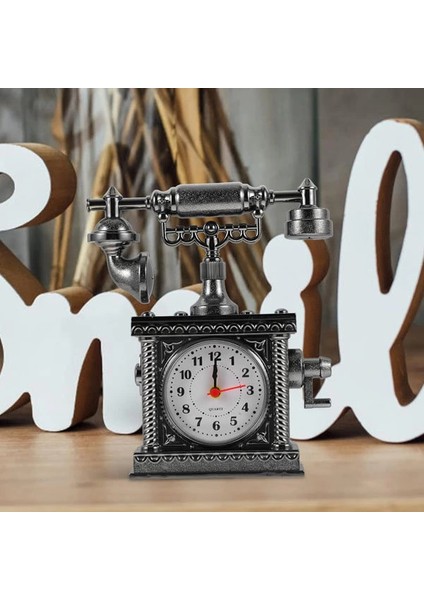 Vintage Telefon Tasarımlı Masa Saati