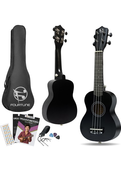 Nova UKS-21BK Gül Ağacı Siyah Soprano Ukulele (Eğitim Metodu Hediye) fiyatları