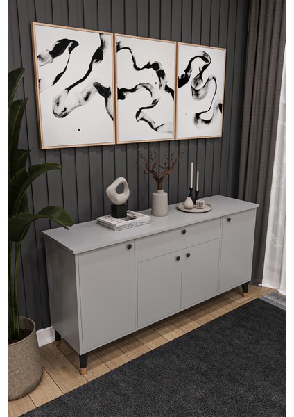 Çekmeceli Modern Konsol – 4 Kapaklı Dolap Salon & Yemek Odası Büfesi Knsl-03 fiyatları