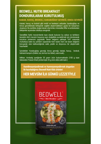 Nutri Breakfast – Veggie Bowl Mix – Freeze Dried Dondurularak Kurutulmuş Kahvaltılık Gevrek Karışımı