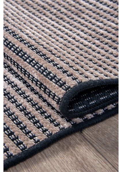 Bej Siyah Şönil Dokuma Kilim Halı – Hasır Desenli, Yıkanabilir, Kaymaz Taban – Salon, Oturma ve Çocuk Odası Yolluk Halısı fiyatları