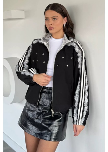 Çift Taraflı Giyilebilir Dantel Detaylı Tarz Mont P-00019081