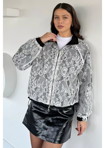 Çift Taraflı Giyilebilir Dantel Detaylı Tarz Mont P-00019081 fırsatları