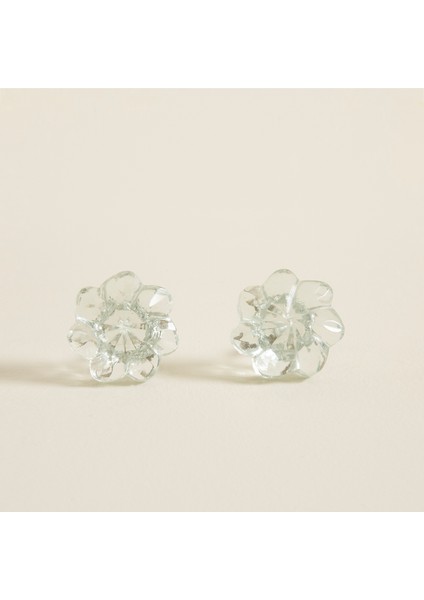 Glamy Cam Flower 2 Li Çekmece Kulbu Transparan