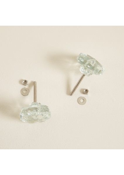 Glamy Cam Flower 2 Li Çekmece Kulbu Transparan modelleri