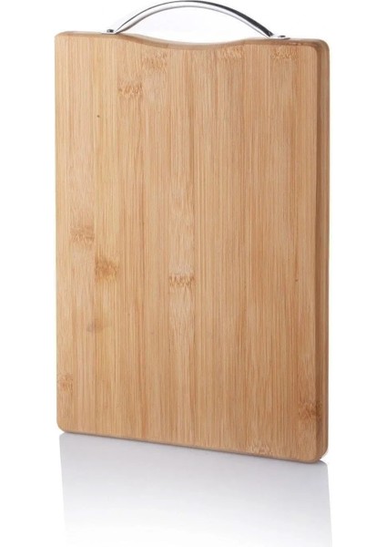 Metal Tutacaklı Lüx Bambu Kesme Tahtası 30CM X20CMX1.8CM