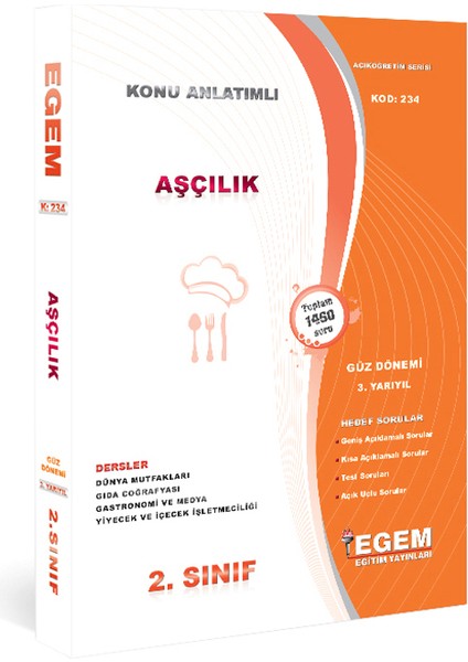 Aöf 2. Sınıf Aşçılık Güz Dönemi Konu Anlatımlı Soru Bankası