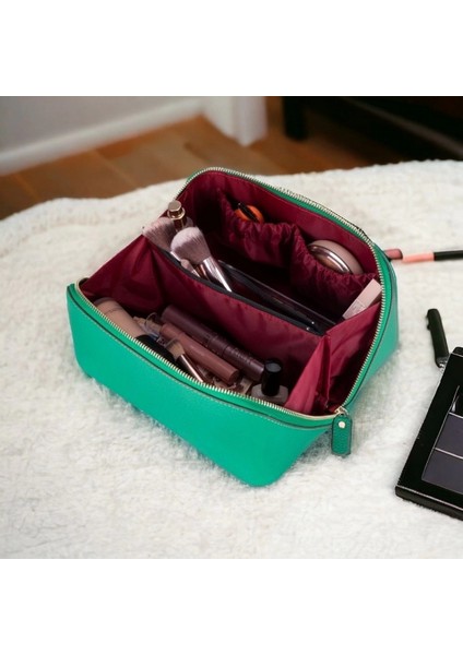 Ella Kadın Seyahat Kozmetik Bakım Makyaj Çantası Organizer Yeşil modelleri