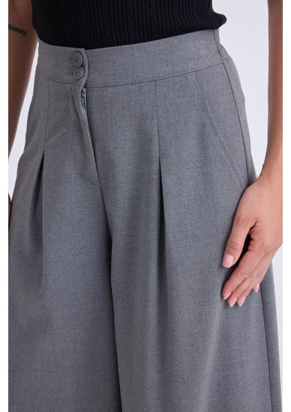 Iki Düğme Beli Lastikli Pileli Pantolon indirimleri