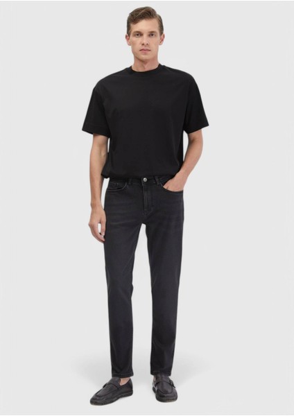 Siyah Düz Bisiklet Yaka %100 Pamuk T-Shirt fiyatları