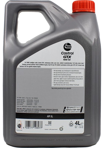 GTX Ultraclean 10W-40 A3/B4 4 Litre Motor Yağı (Üretim Yılı: 2024) fiyatları