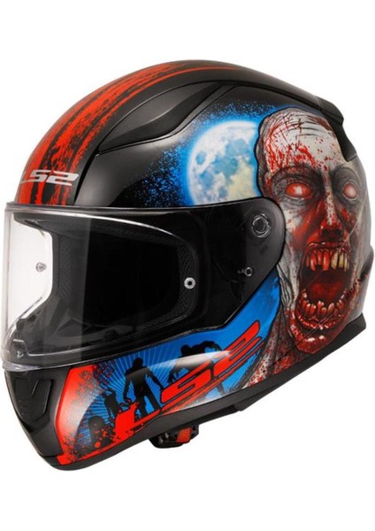 Rapıd 2 Zombıe Kapalı Kask Sıyah - Kırmızı