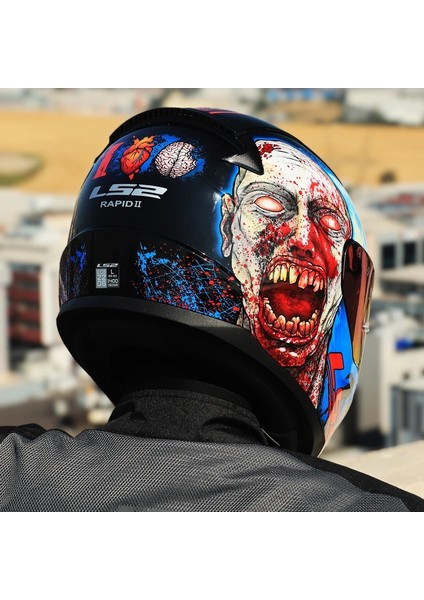 Rapıd 2 Zombıe Kapalı Kask Sıyah - Kırmızı fiyatları