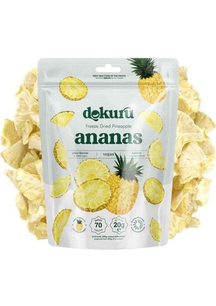 Dekuru Freeze Dried Ananas 20G – Dondurularak Kurutulmuş Doğal Ananas Atıştırmalığı