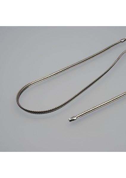 3n Balıksırtı Tilki Kuyruğu Gümüş Zincir