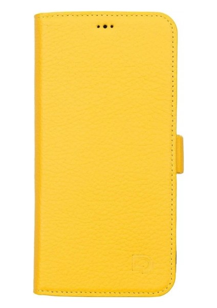 Apple iPhone 13 Pro Max Uyumlu Deri Cüzdanlı Kılıf Limon Sarı fiyatları