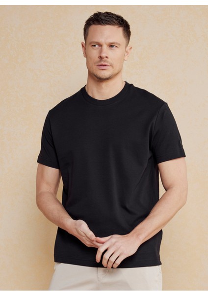 Bisiklet Yaka Siyah Erkek T-Shirt BBSS25MTS011 fiyatları