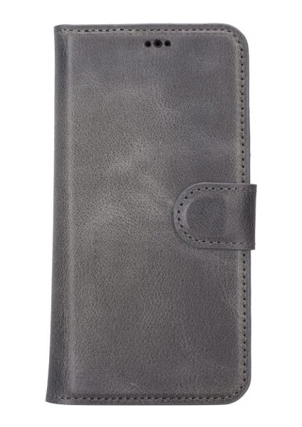 Apple iPhone 14 Pro Uyumlu Deri Cüzdanlı Kılıf Mwwn VS4EF Gri fırsatları