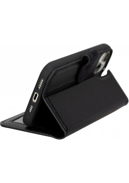 Apple iPhone 15 Plus Uyumlu Deri Cüzdanlı Kılıf Mwwn Rst1 Siyah modelleri