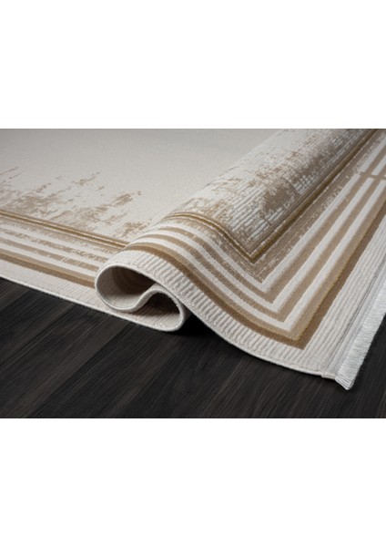 Ottowa OT001B Krem Bej Halı Klasik Desenli Tozu Az Akrilik Pamuk Taban Salon Yatak Odası Halısı fırsatları